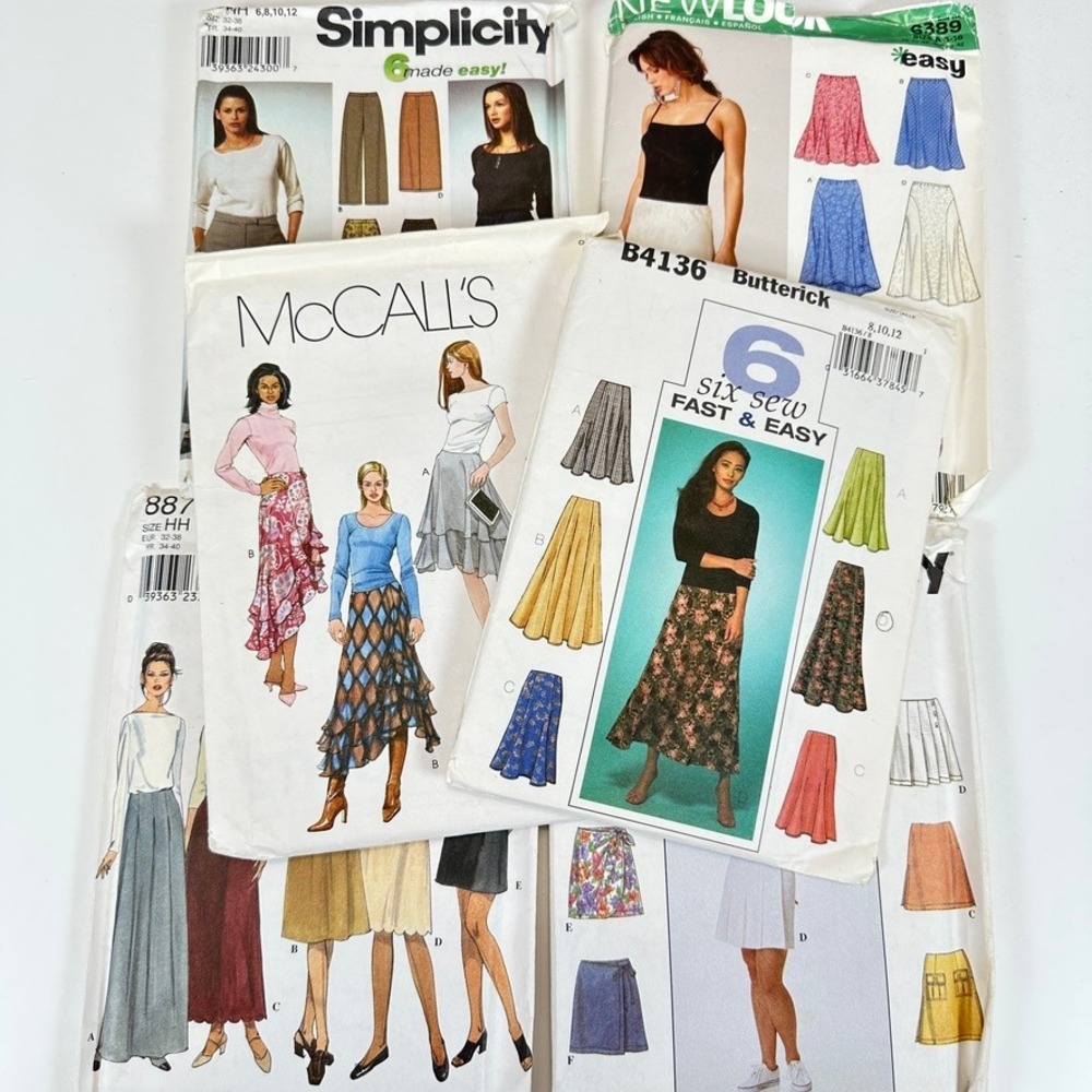 VTG Lot of 6 UNCUT 80s 90s Y2K Simplicity McCalls Sewing Patterns Skirt Pants